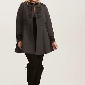 Torrid Harringbone Military Coat 2X
